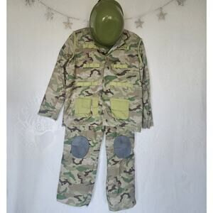 Combat Soldier Camo Costume Boys Medium Army American Flag Trooper Halloween